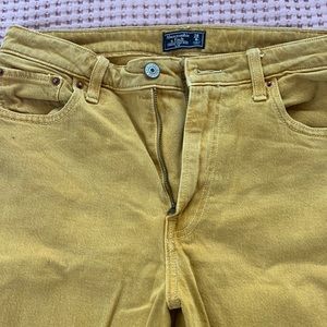 Yellow high-rise Abercrombie and Fitch jeans